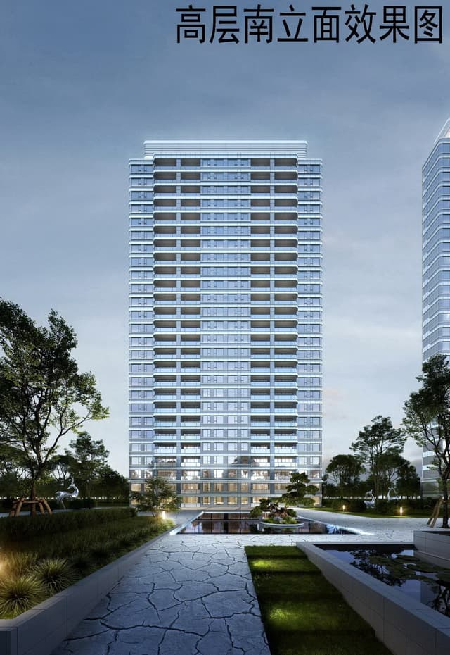 苏地2021-WG-42号地块 高层南侧外立面效果图