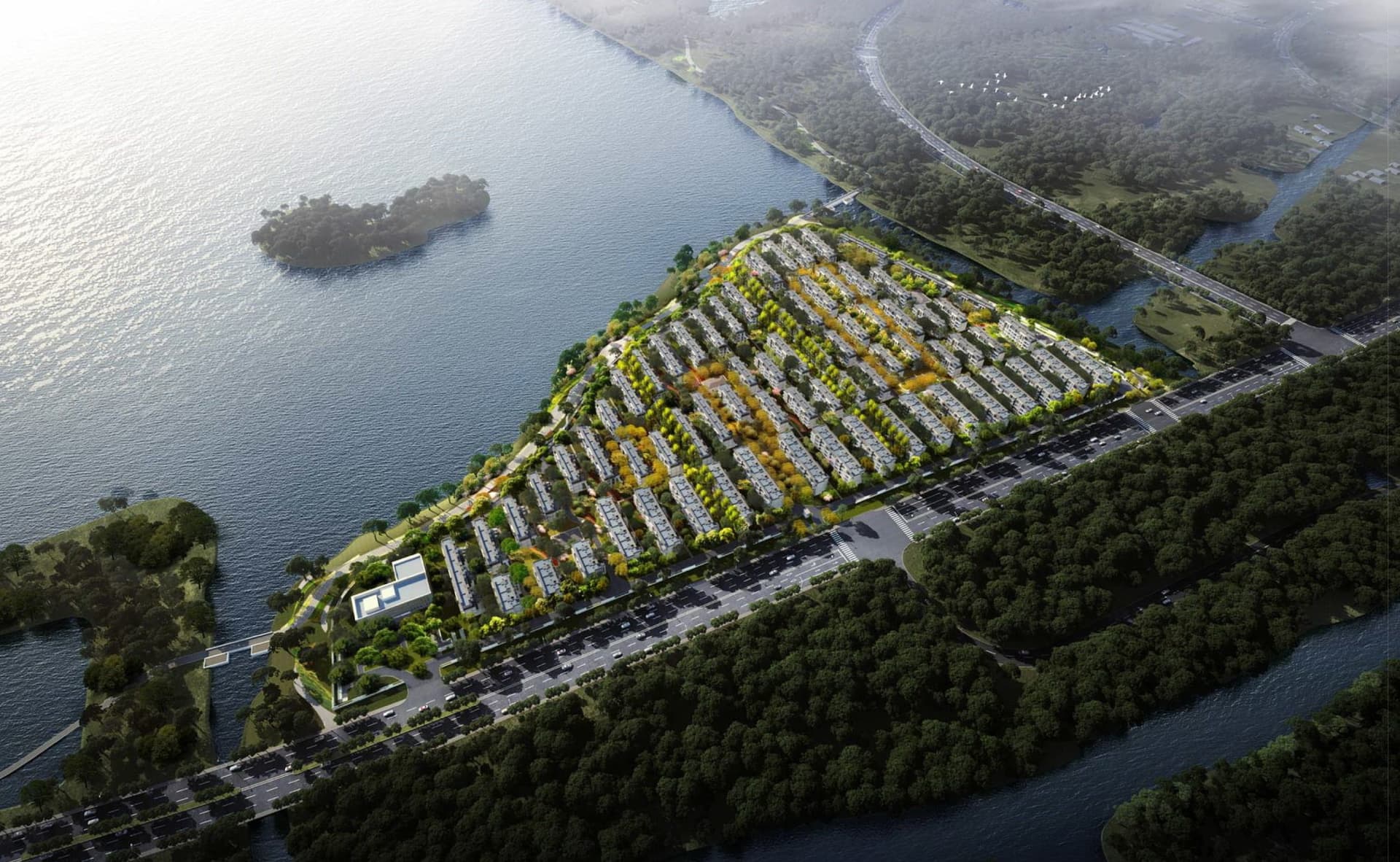 苏地2021-WG-45号地块项目鸟瞰效果图