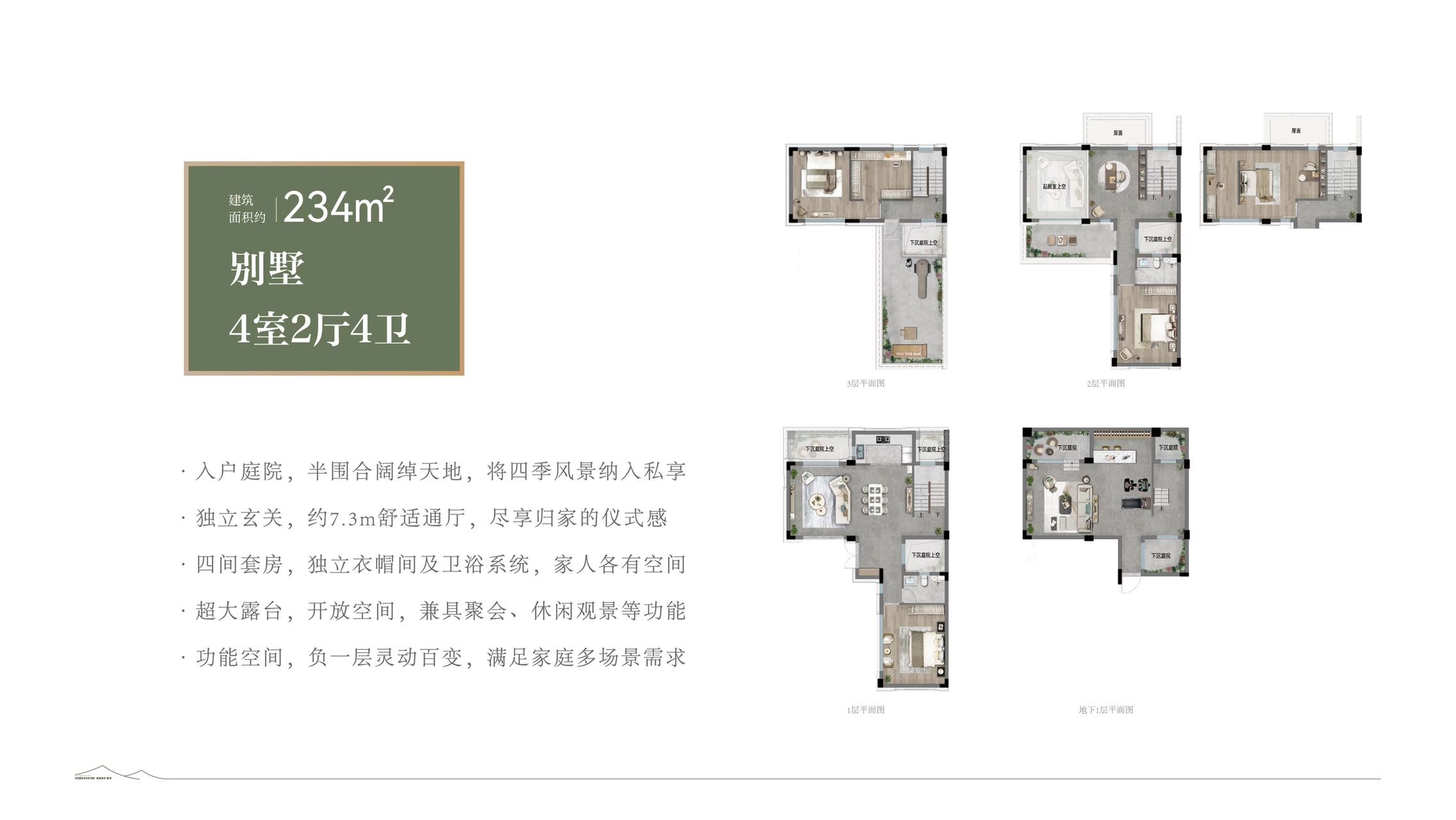 紫锦墅院4室2厅2卫户型图