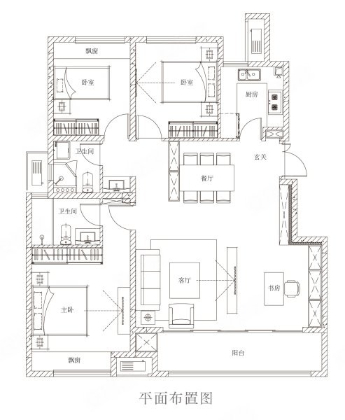 紫锦墅院3室2厅2卫户型图