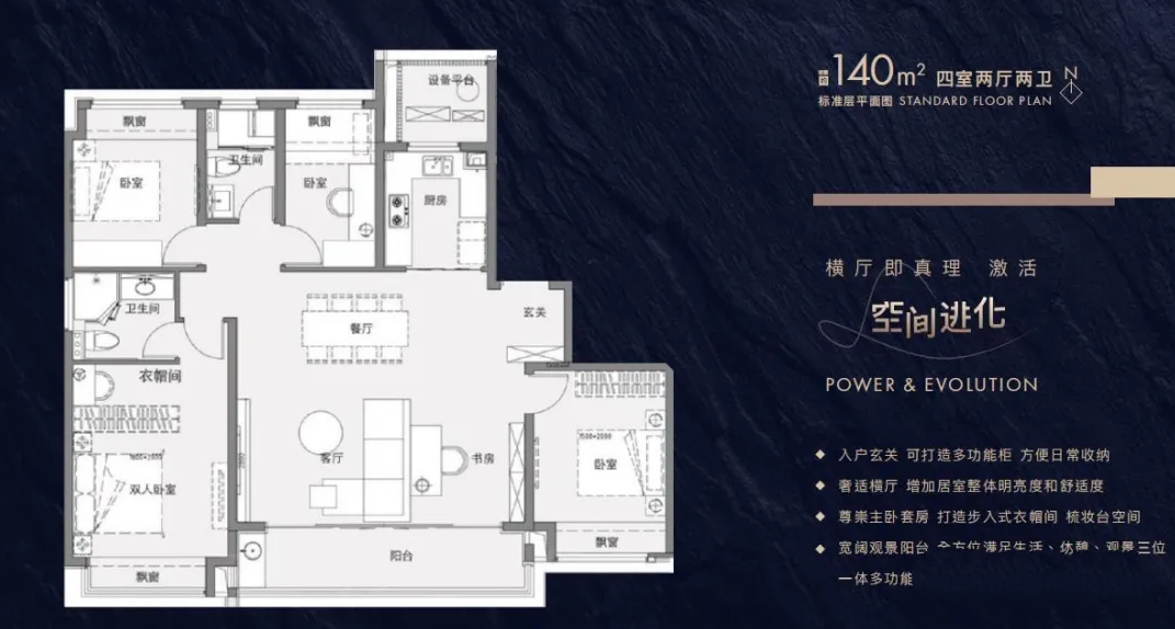 泊印澜庭140㎡户型户型图